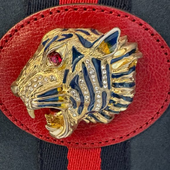 GUCCI Women's Blue Rajah Ny Yankees Large Suede & Leather Tote - Picture 4 of 15